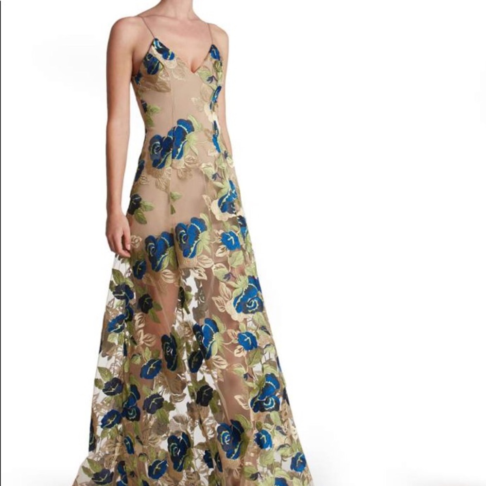 Embroidered Illusion Gown